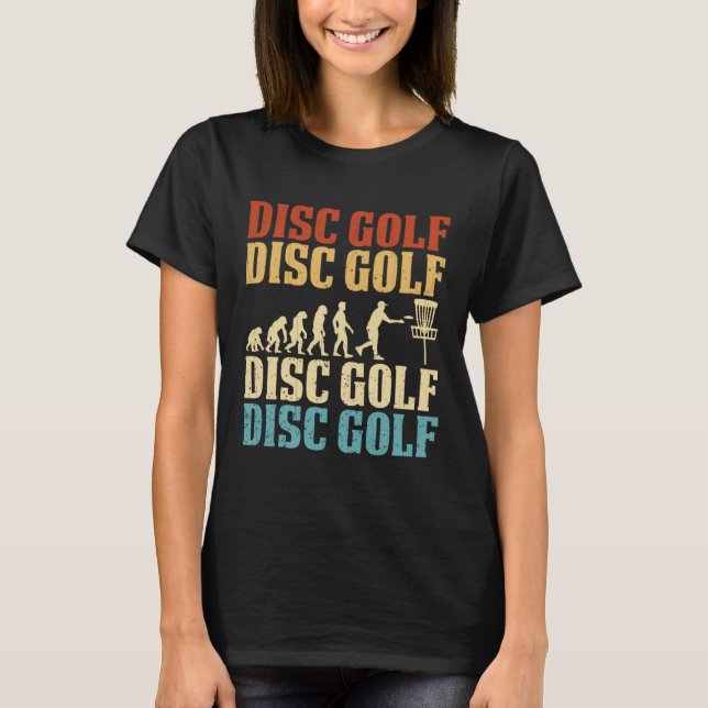 Retro Discgolfspelare Golfälskare Golfare Sport T Shirt (Framsida)