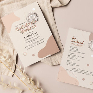 Retro Disco 70-talets Systerfest Itinerary Inbjudningar