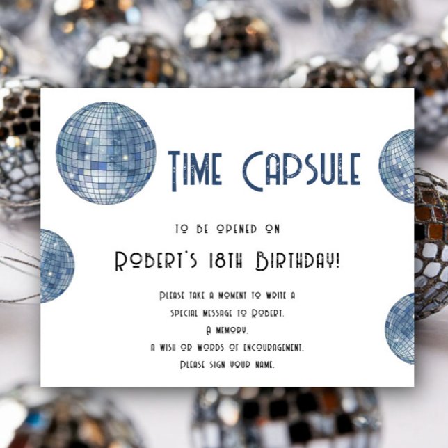 Retro disco Ball Time Capsule 1st birthday  Poster (Skapare uppladdad)