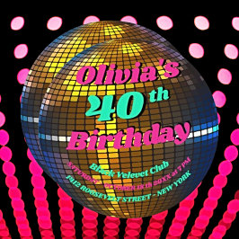 Retro Disco Bliss: Personlig Birthday Inbjudningar