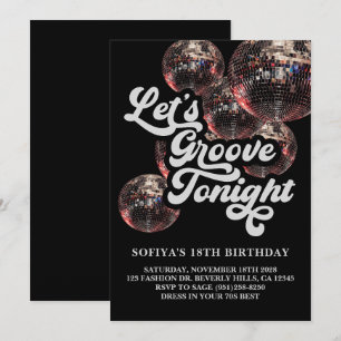 Retro Disco Boll 70-tals Groovy Festin Invitation Inbjudningar