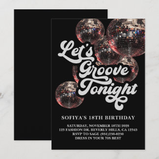 Retro Disco Boll 70-tals Groovy Festin Invitation Inbjudningar