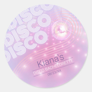 Retro Disco Boll Bachelorette V2 ID928 Runt Klistermärke