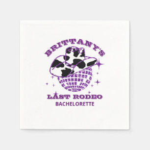 Retro Disco Boll Cowgirl Hat Bachelorette Party Na Pappersservett