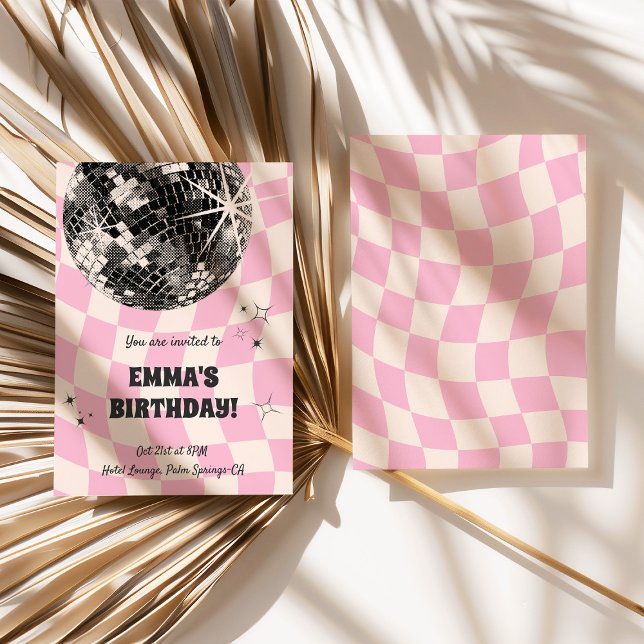 Retro Disco Boll födelsedag Inbjudningar (Retro Disco Ball Birthday Invitation)