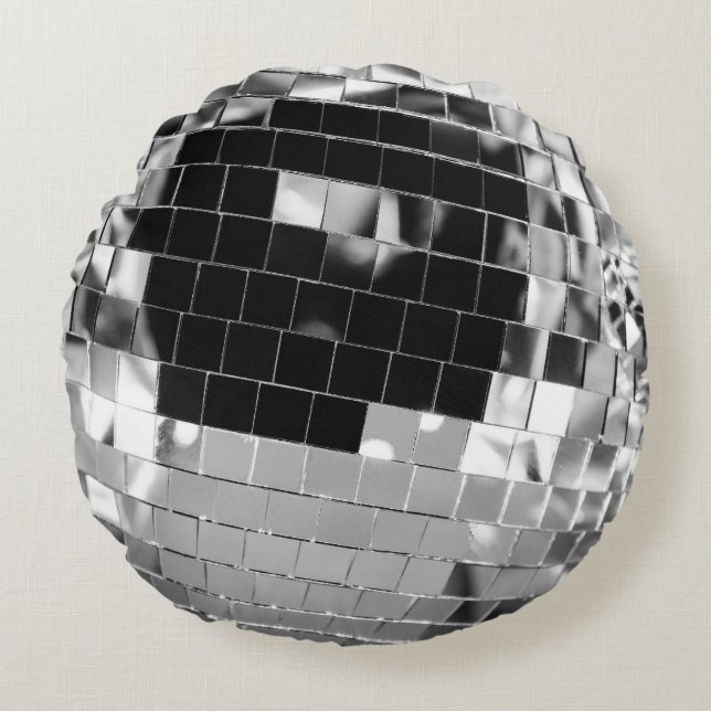 Retro Disco Boll Glam #1 #retro #wall #art Rund Kudde (Framsidan)