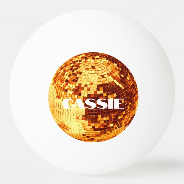 Retro disco boll gnistra glitter guld (Framsidan)