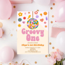 Retro Disco Boll Groovy Ett födelsedag Party