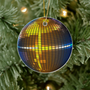 Retro Disco Boll Keramiskt Prydnadsföremål Julgransprydnad Keramik