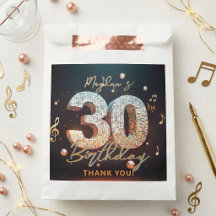 Retro Disco Boll Musik 30-års Födelsedag Tack