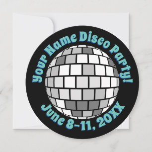 Retro Disco Boll PERSONALISERAD Inbjudningar