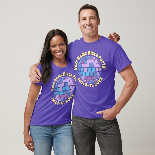 Retro Disco Boll PERSONALISERAD T Shirt (Unisex)
