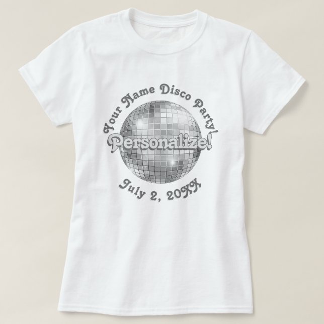 Retro Disco Boll PERSONLIG T-Shirt (Design framsida)