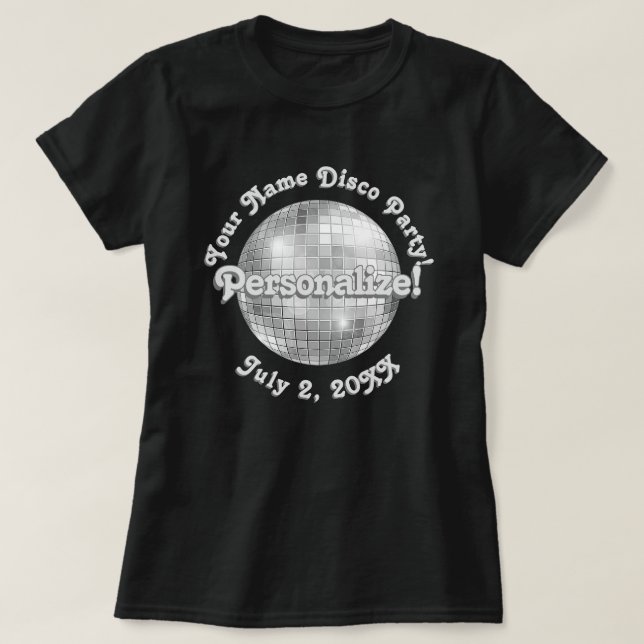 Retro Disco Boll PERSONLIG T-Shirt (Design framsida)