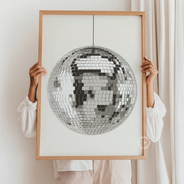 Retro Disco Boll Wall Art Poster (Retro Disco Ball Wall Art)