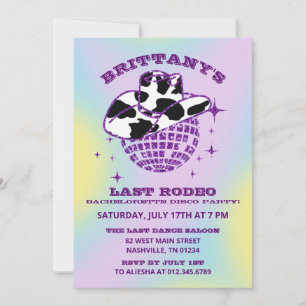 Retro Disco Cowgirl Sällskapsfest Inbjudan