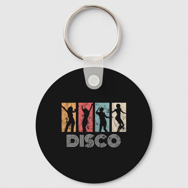 Retro Disco Dance 70:s 80:e Party Dance Dancer Nyckelring (Framsida)