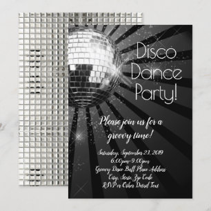 Retro Disco Dance 70s-Födelsedagsfest Inbjudningar
