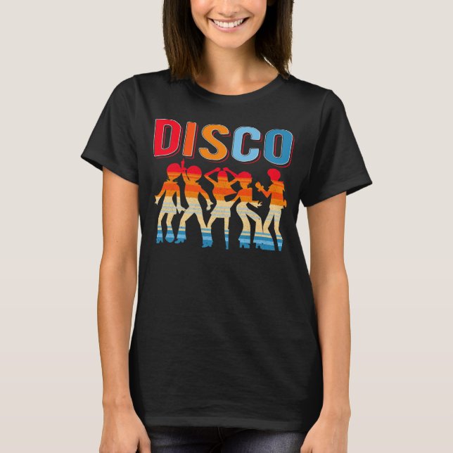 Retro Disco Dancing Girls 70-talets afrikansk dans T Shirt (Framsida)