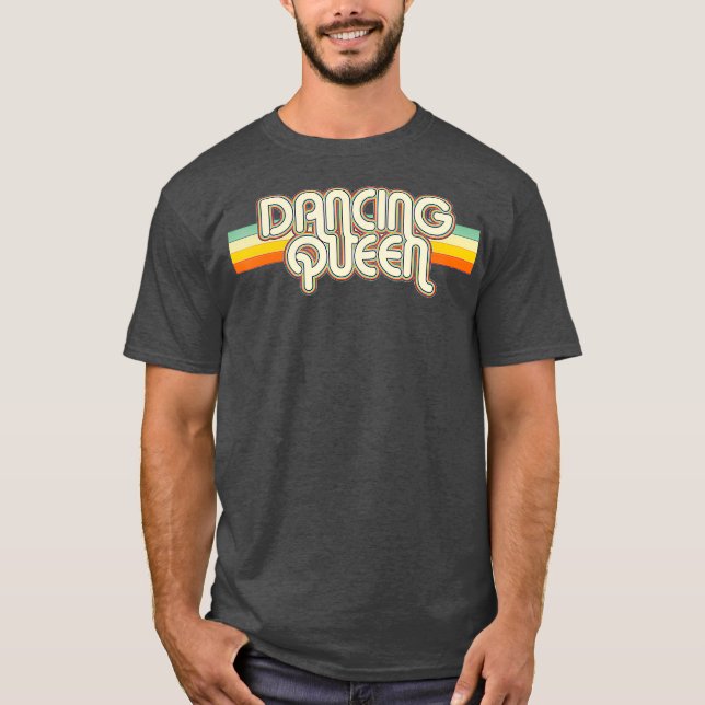 Retro Disco Dancing Queen T Shirt (Framsida)