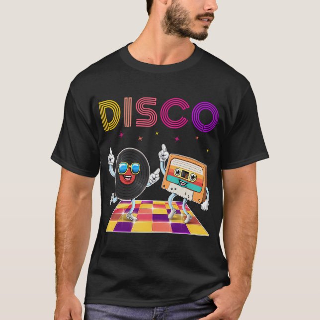 Retro Disco Dansfest T Shirt (Framsida)