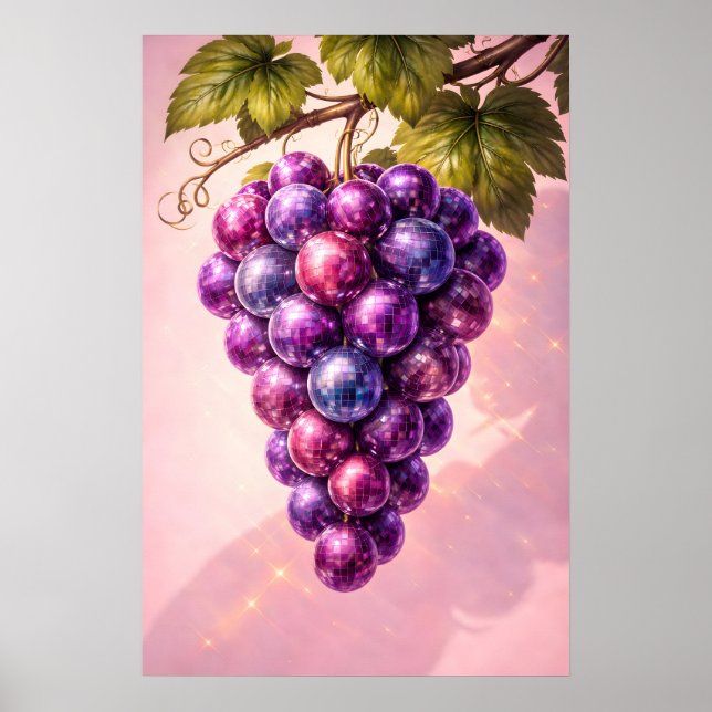 Retro Disco Druvposter, Maximalistisk Popkonst Väg Poster (Framsidan)