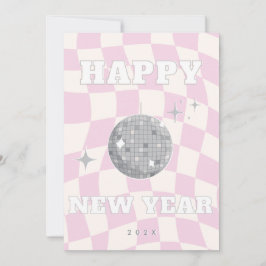 RETRO DISCO GOTT NYTT ÅR | Fotofamiljekort Inbjudningar