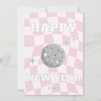 RETRO DISCO GOTT NYTT ÅR | Fotofamiljekort Inbjudningar