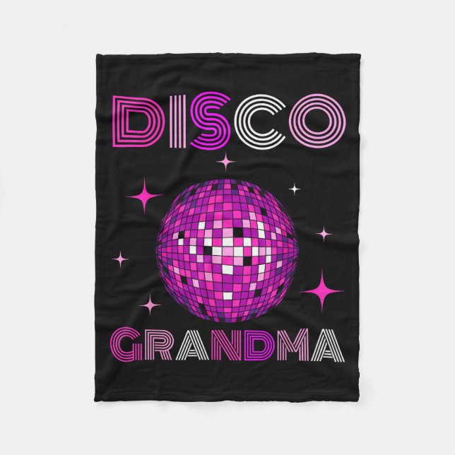 Retro Disco Grandma 70s 80s Dance Party Mirror Bal Fleecefilt (Framsidan)