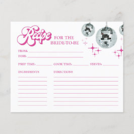 Retro Disco Groove Bröllopsfest Receptkort