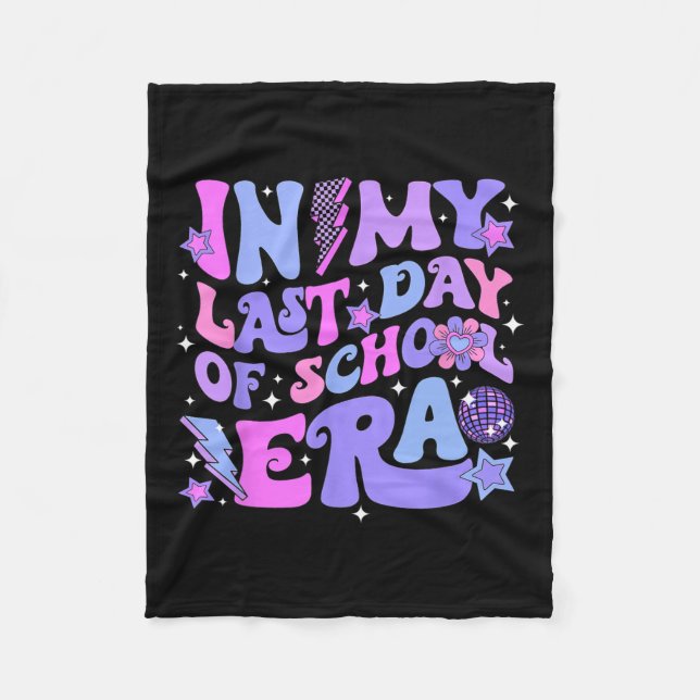 Retro Disco Groovy Hej Sommar på min sista dag Fleecefilt (Framsidan)