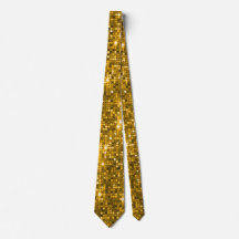 Retro Disco Guld Sequin Neck Tie
