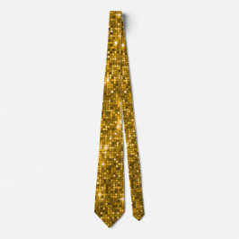 Retro Disco Guld Sequin Neck Tie Slips