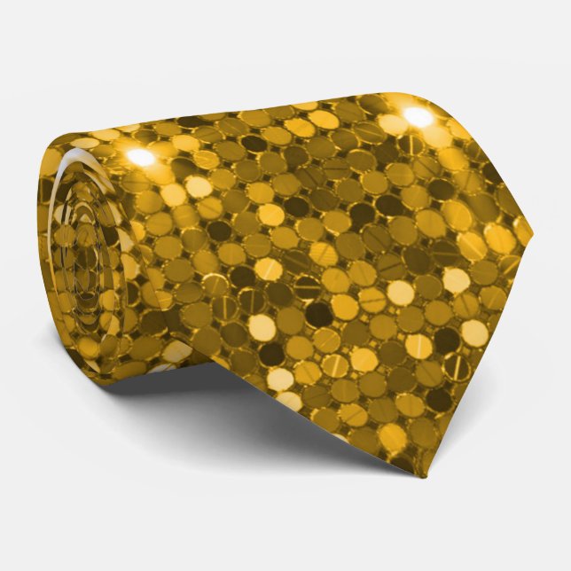 Retro Disco Guld Sequin Neck Tie Slips (Rullad)