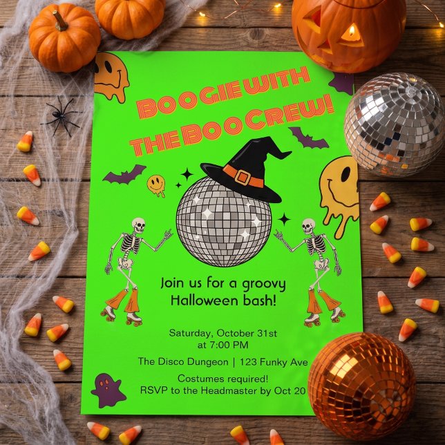 Retro Disco Halloween-fest Invitation Inbjudningar (Skapare uppladdad)