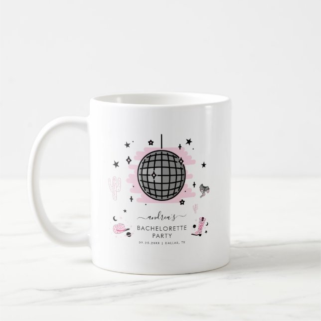 Retro Disco Möhippa Rymdcowgirl Rosa Kaffemugg (Vänster)