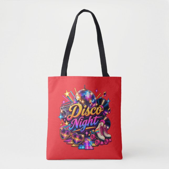 Retro Disco Night-handväskan  Tygkasse (Framsida)