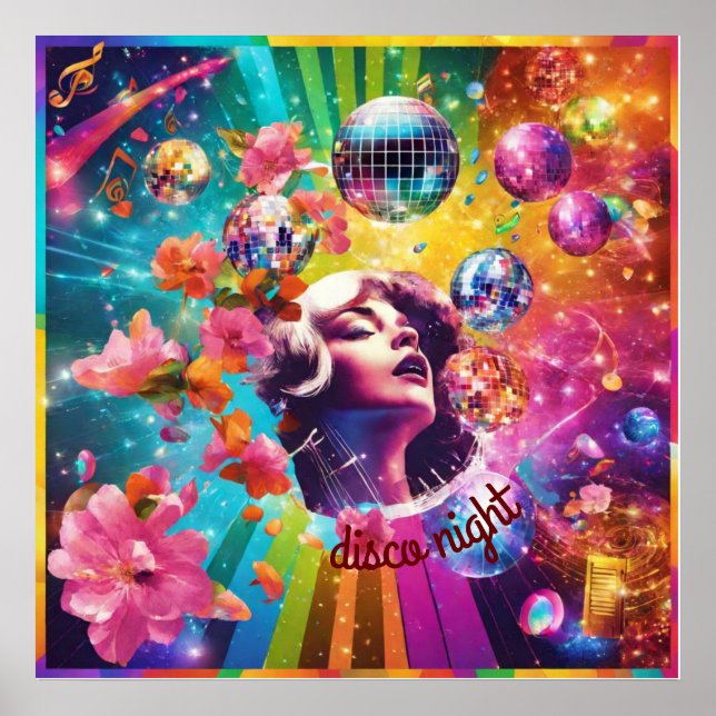 Retro disco night poster (Framsidan)