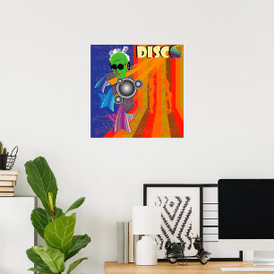 Retro Disco Party 70s Funk Art Poster
