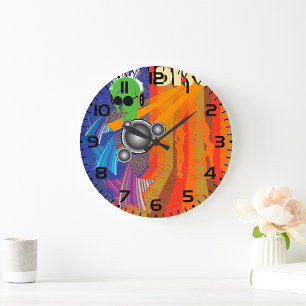 Retro Disco Party 70s Funk Art Stor Klocka