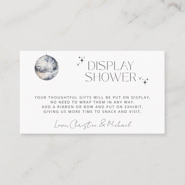 Retro Disco Party Visning Shower Tilläggskort (Framsida)