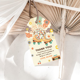 Retro Disco Roller Skate 1:a födelsedagen Presentetikett