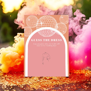 Retro Disco Rosa Orange Gissa Dress-spelkortet Inbjudningar