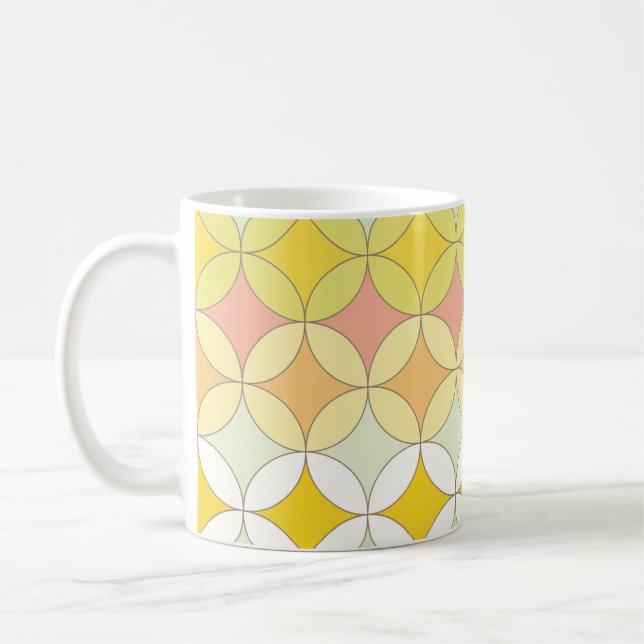 Retro Disco Stil Seamless Mönster Kaffemugg (Vänster)