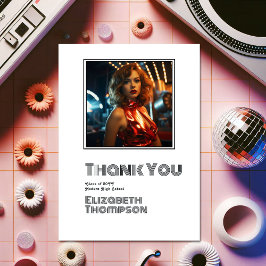 Retro Disco Studenten Photo Tack Kort