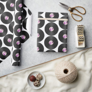 Retro Disco Vinyl Record Wrapping Papper Presentpapper