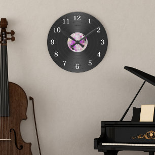 Retro Disco Vinyl Wall Clock Rund Klocka