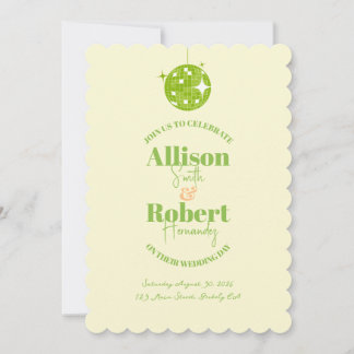 Retro Disco Wedding Invitation Inbjudningar