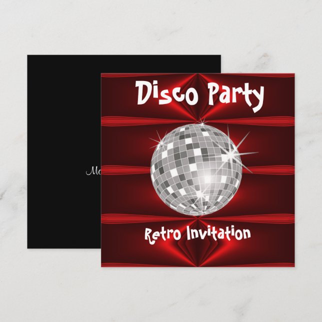 Retro Discofest inbjudan (Fram/baksida)