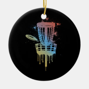 Retro Disk Golf Frolf Frisbee Golfing Pl Julgransprydnad Keramik